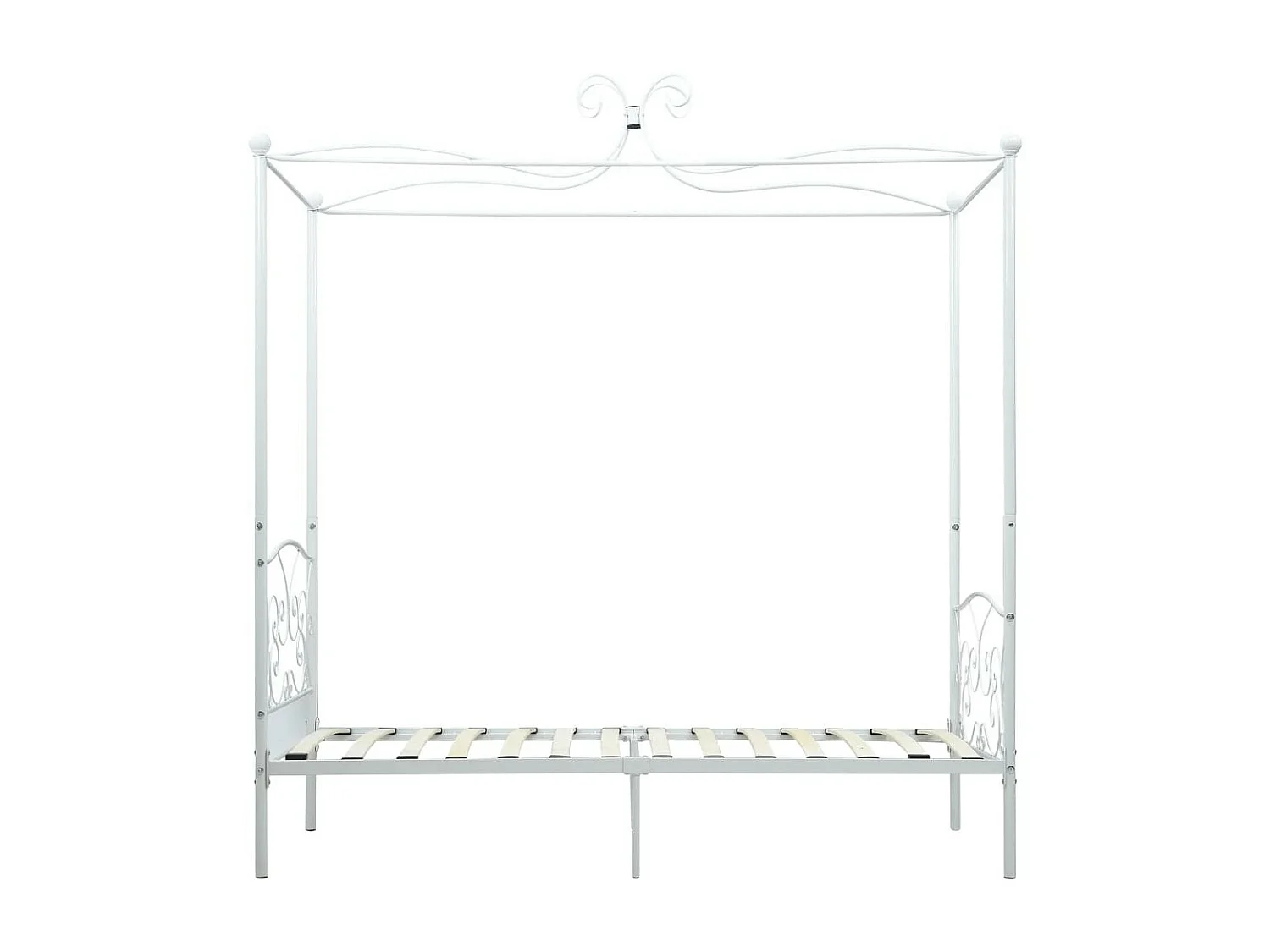 Lit à baldaquin Blanc Métal 90x200