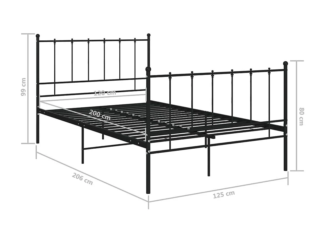 Lit Noir Métal 120x200 9