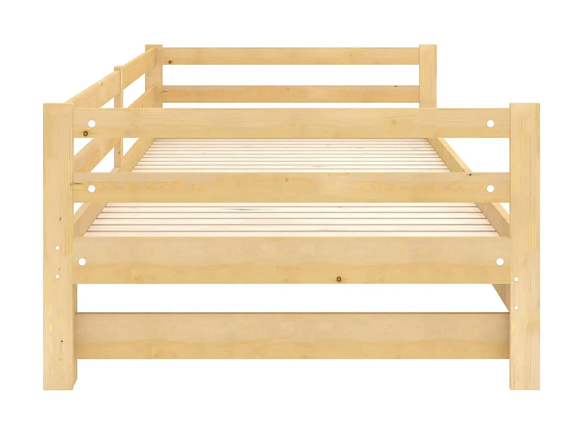 Lit coulissant Bois de pin massif 2x(90x200) cm