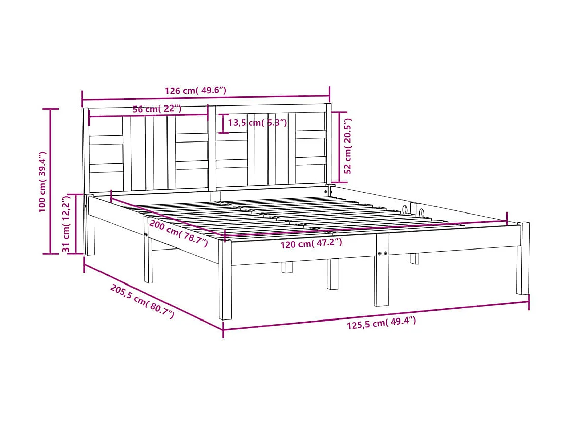 Lit Bois massif 120x200 4
