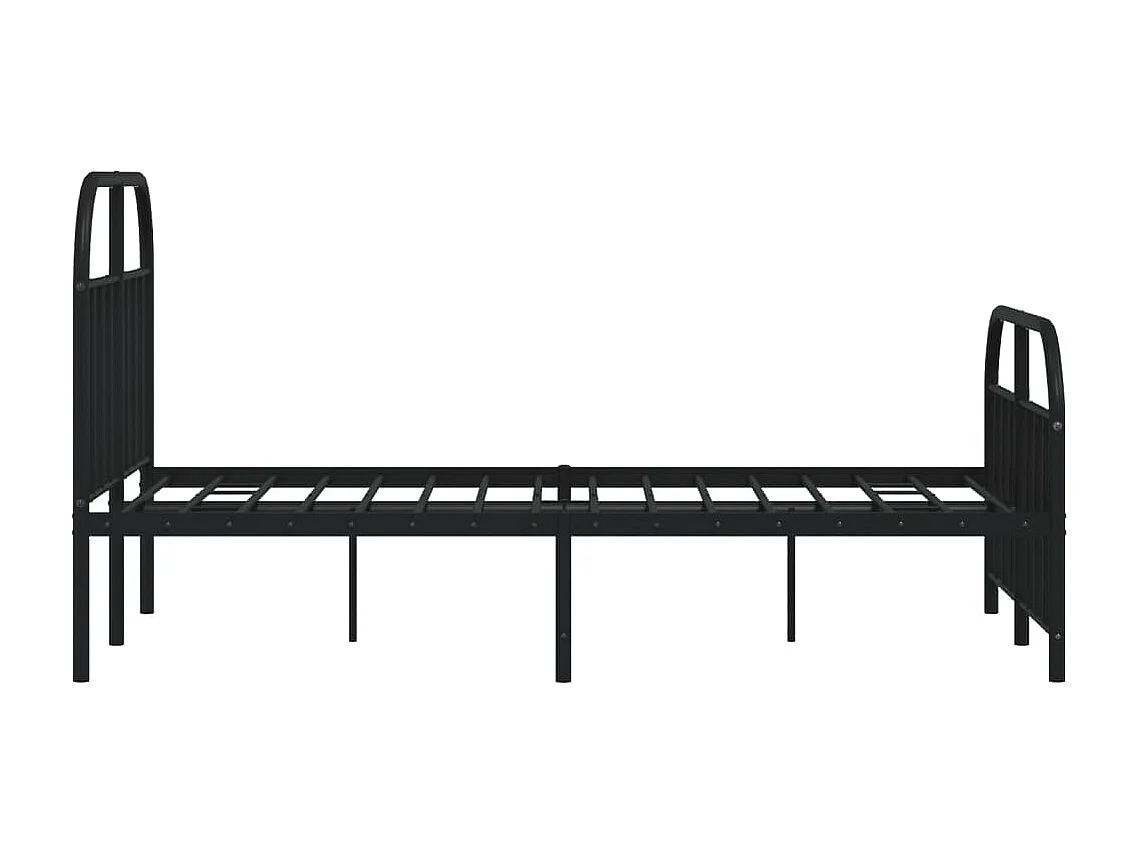 Lit métal avec tête de lit-pied de lit noir 120x200