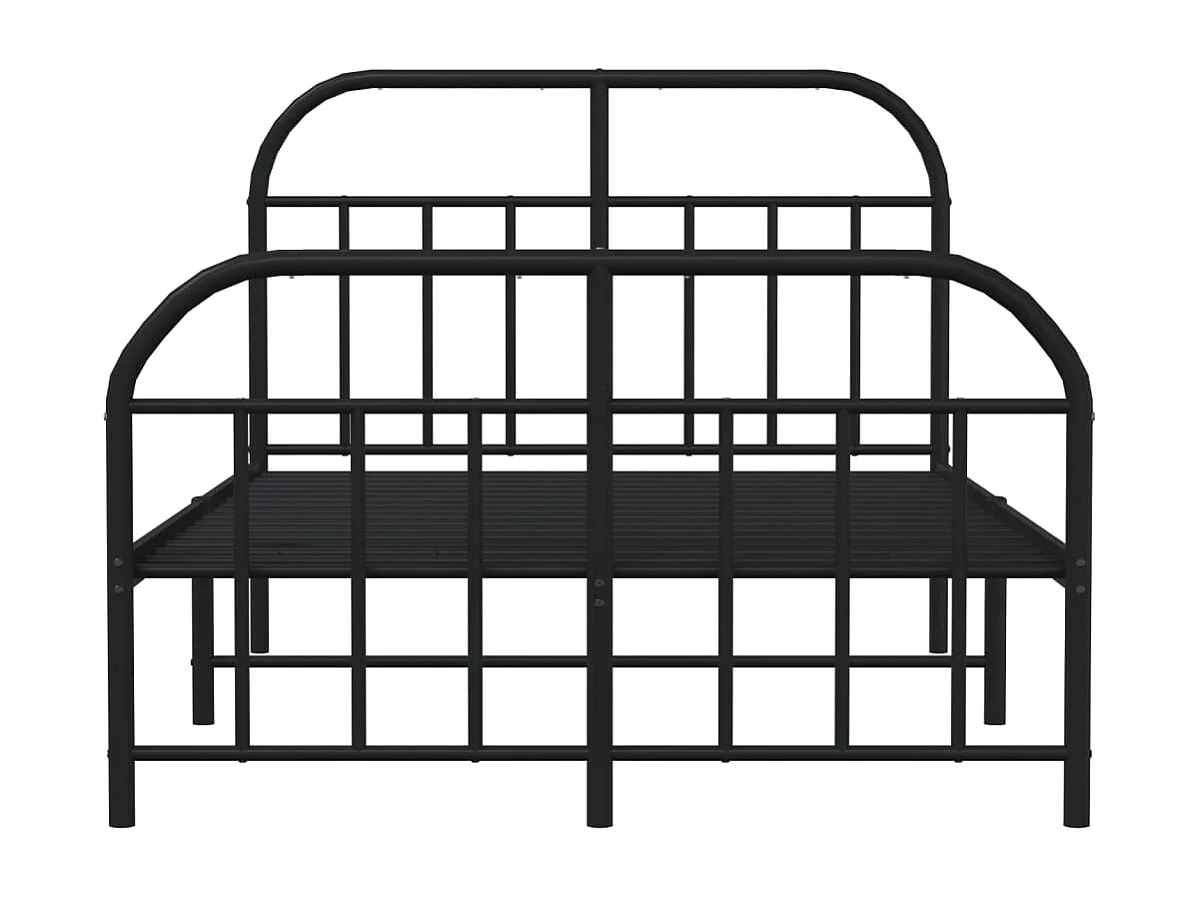 Lit métal avec tête de lit-pied de lit noir 120x200