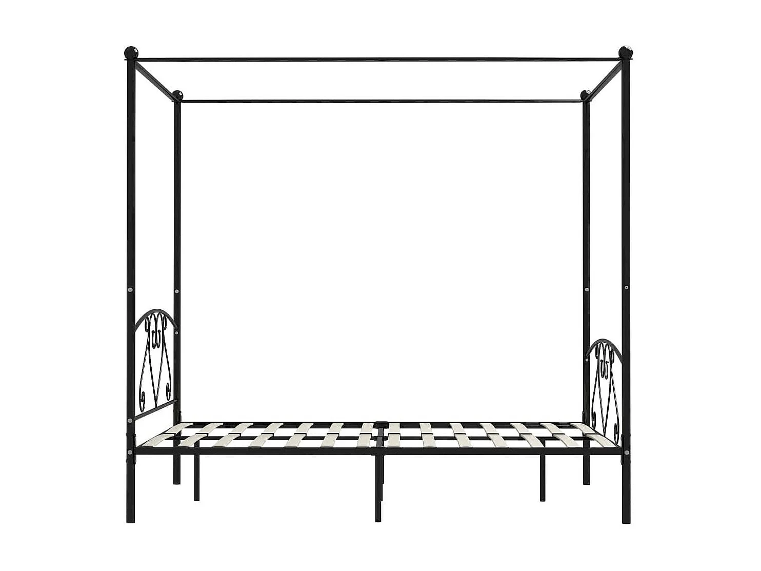 Lit à baldaquin Noir Métal 140x200