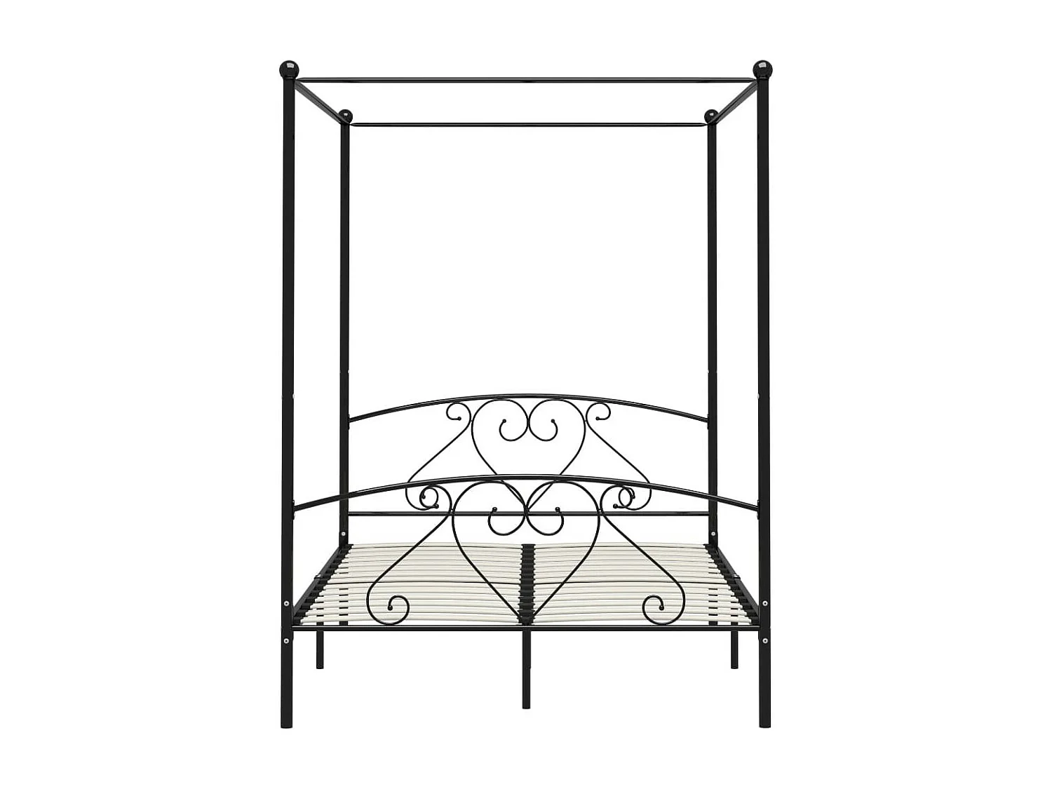 Lit à baldaquin Noir Métal 140x200