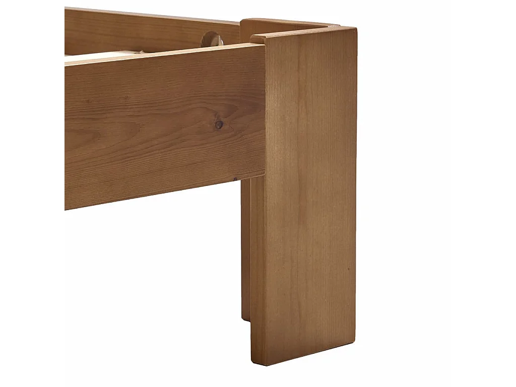 Lit Marron miel Bois de pin massif 140x200 2