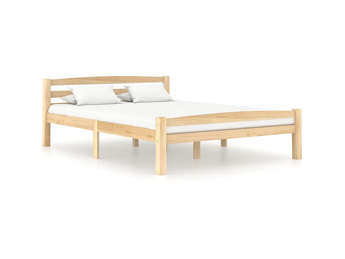 Lit Bois de pin massif 120x200 5