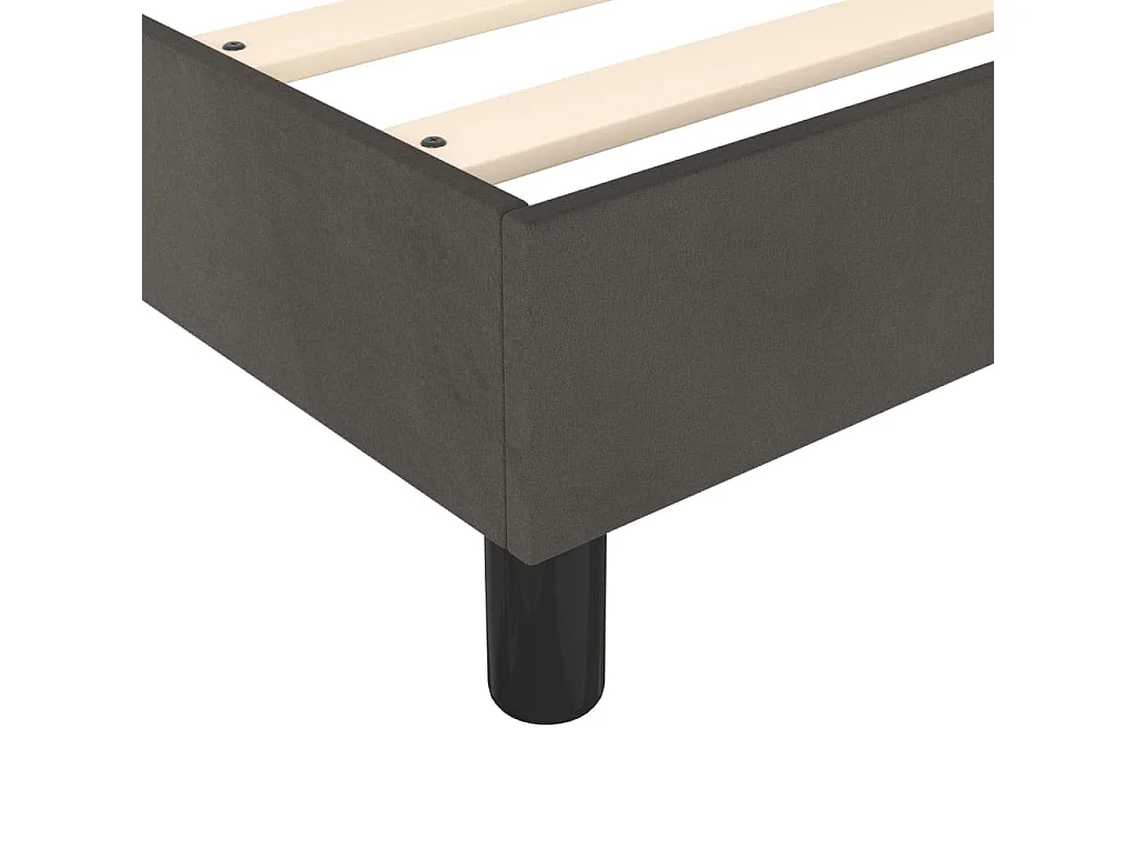 Lit à sommier tapissier et matelas Gris foncé 140x190 Velours 2