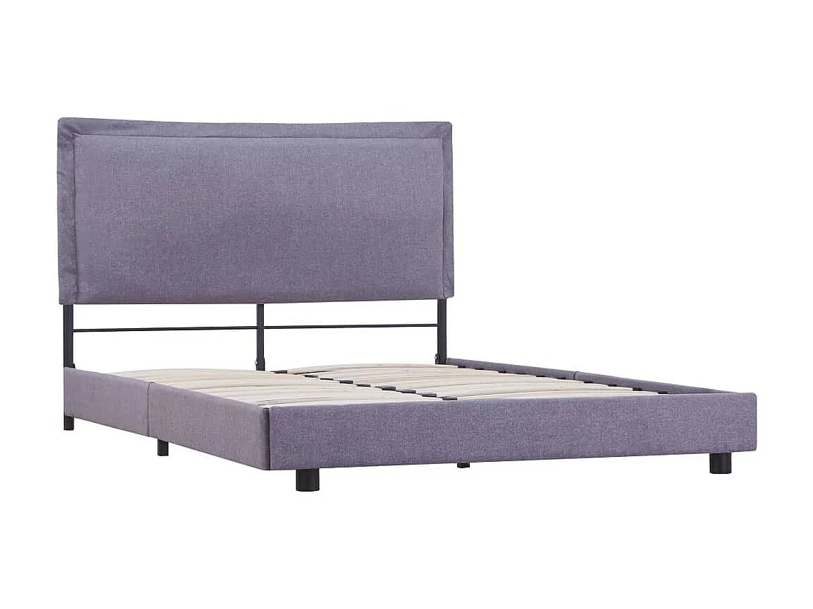 Lit Gris clair Tissu 140x200 5