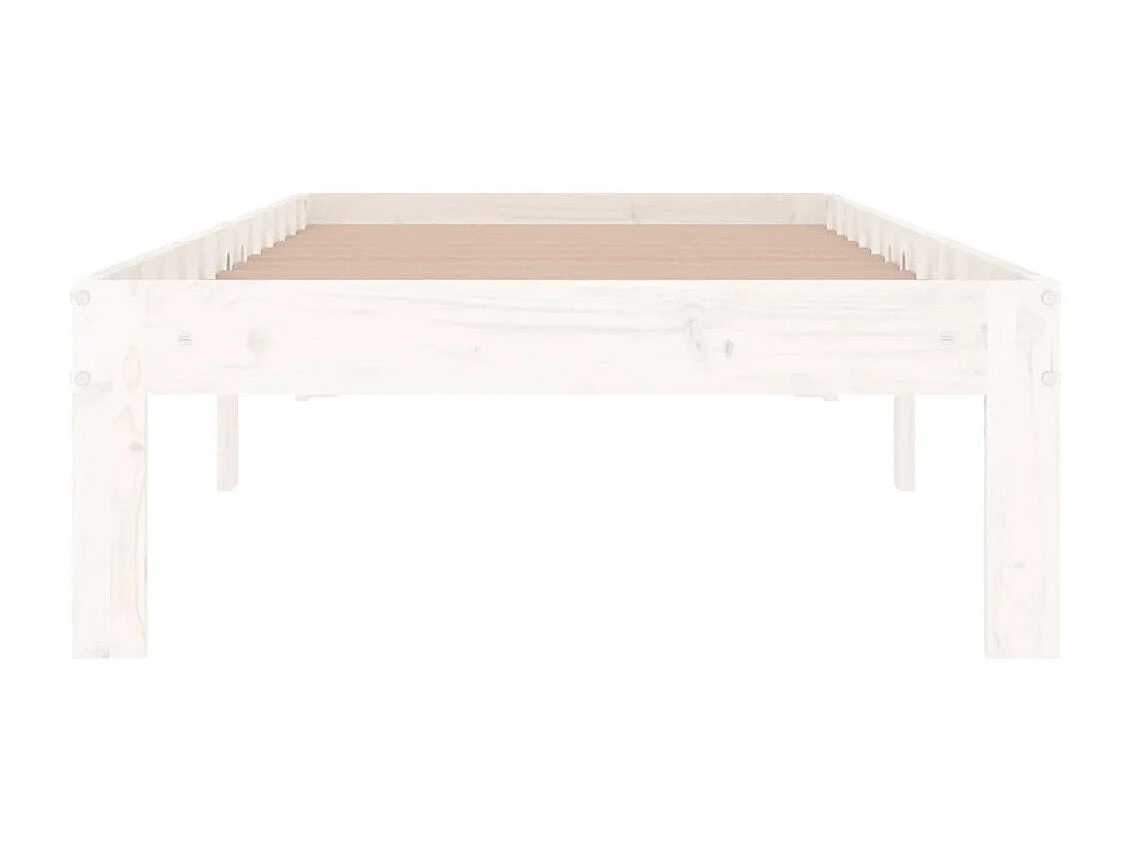 Lit Blanc Bois massif 75x190 Petit simple 3