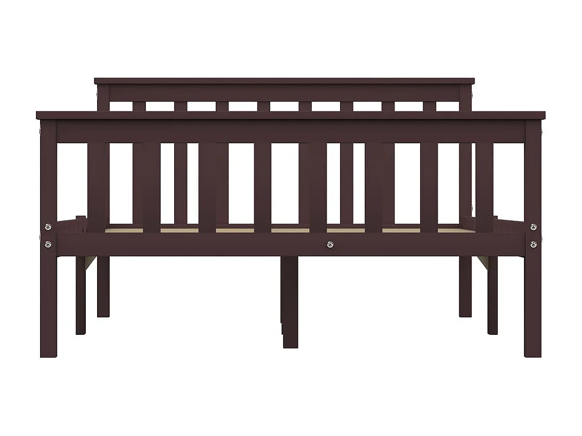 Lit Marron foncé Bois de pin massif 120x200 2