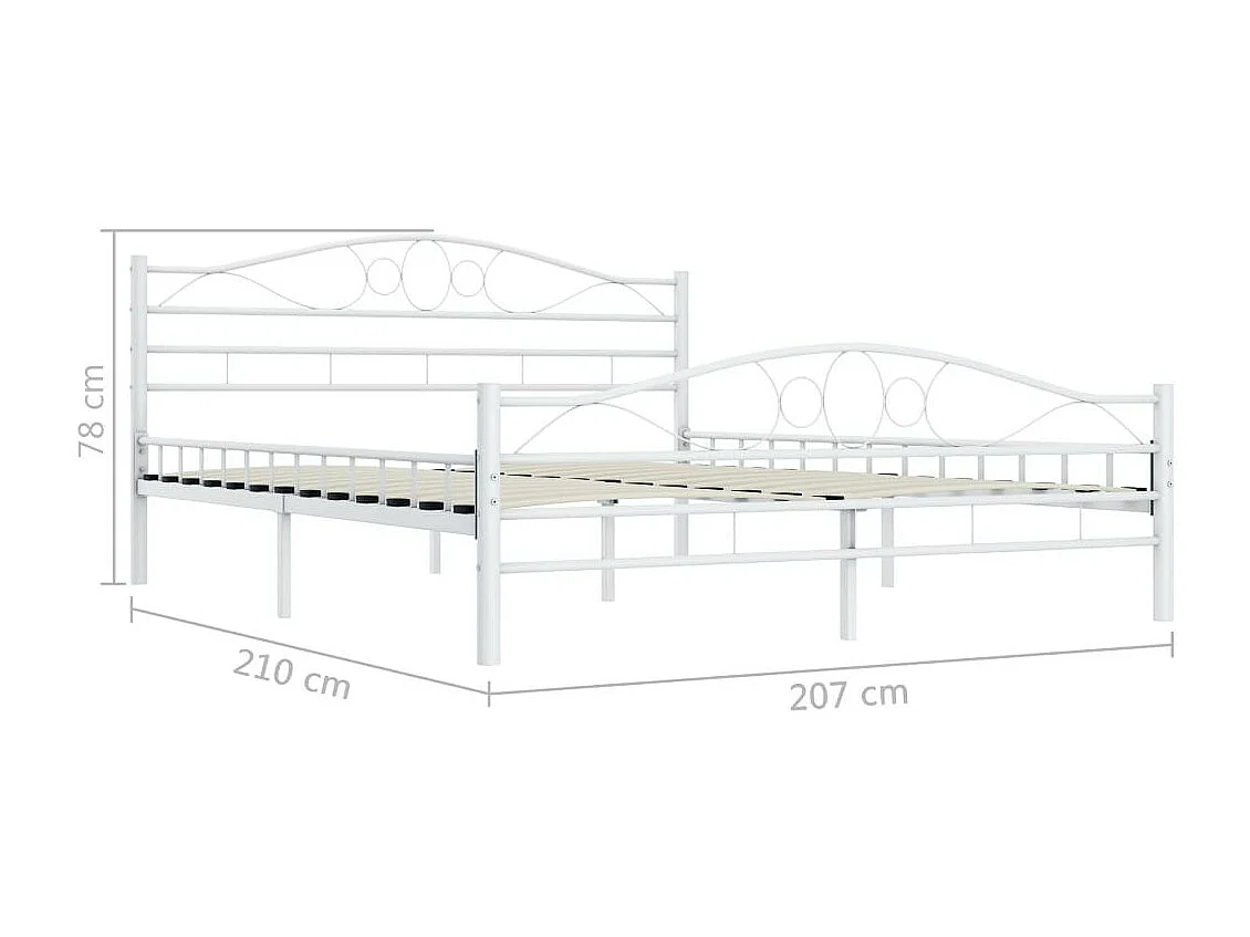 Lit Blanc Métal 200x200 7