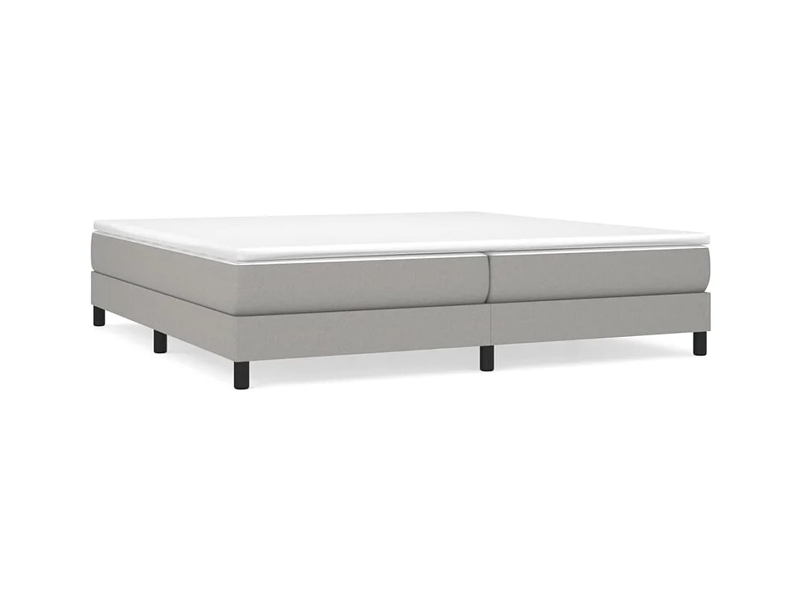 Lit à sommier tapissier avec matelas Gris clair 200x200 Tissu 9