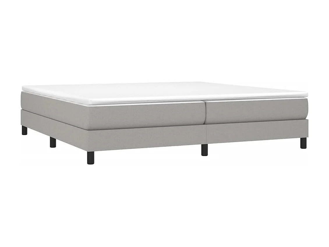 Lit à sommier tapissier avec matelas Gris clair 200x200 Tissu 9