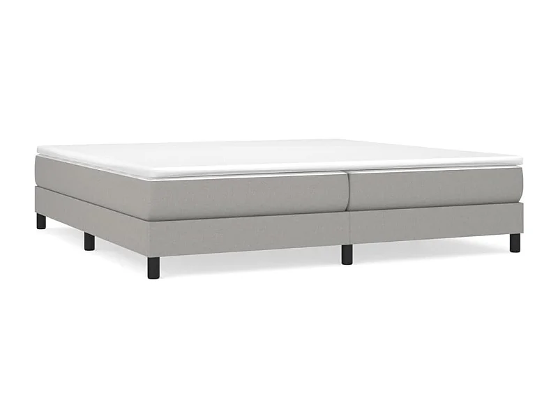 Lit à sommier tapissier avec matelas Gris clair 200x200 Tissu 9