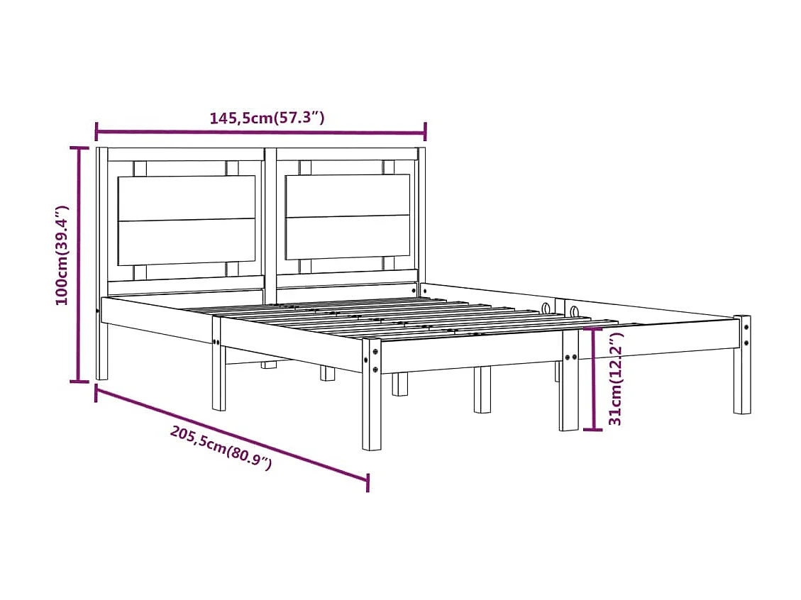 Lit Bois massif 140x200 3