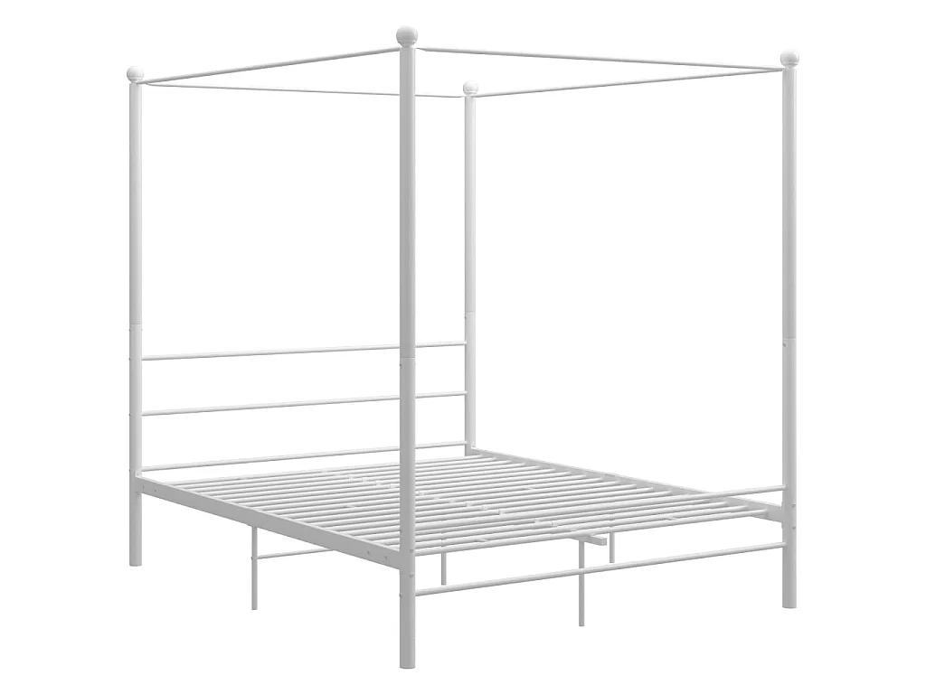 Lit à baldaquin Blanc Métal 160x200