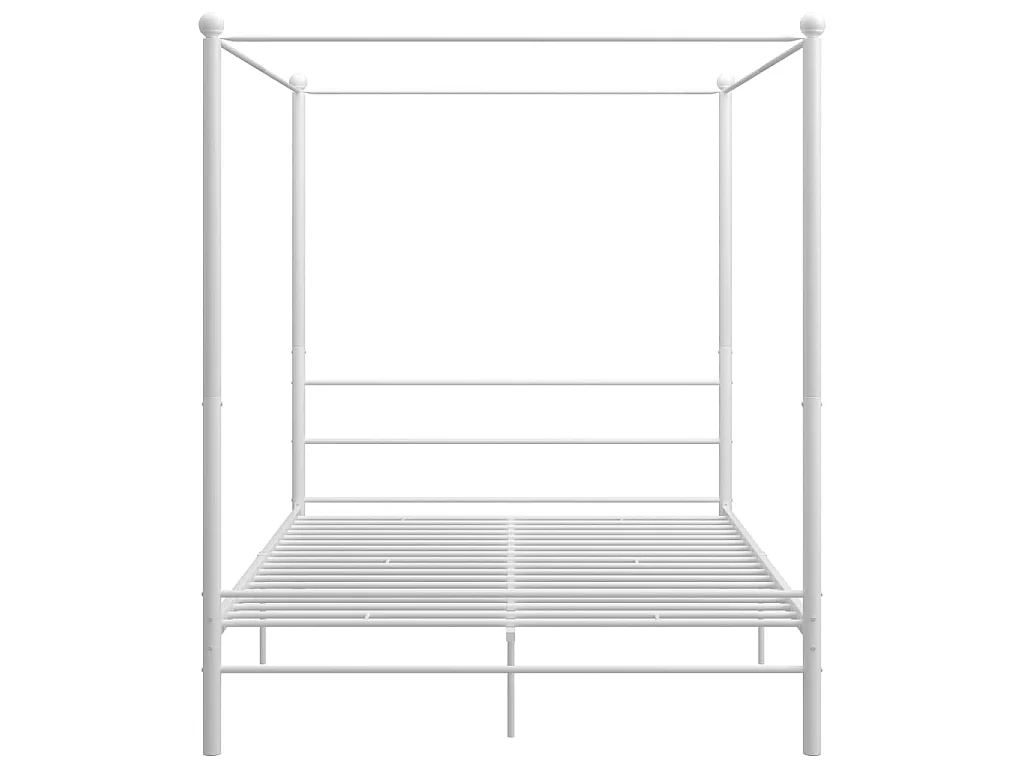 Lit à baldaquin Blanc Métal 160x200