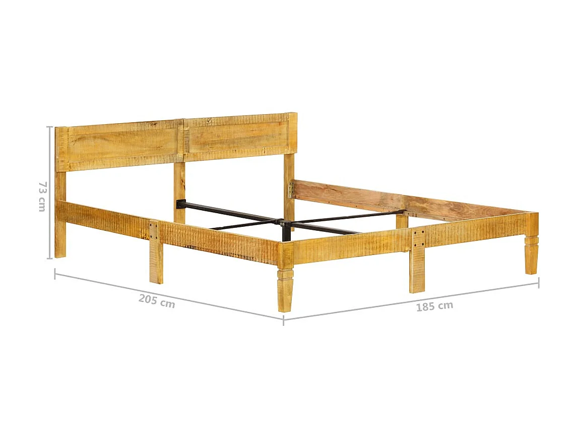 Lit Bois de manguier massif 180cm 3
