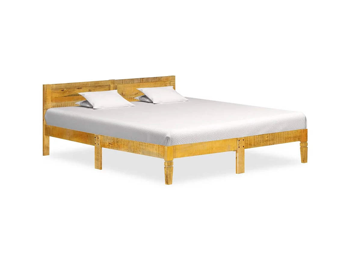 Lit Bois de manguier massif 180cm 3