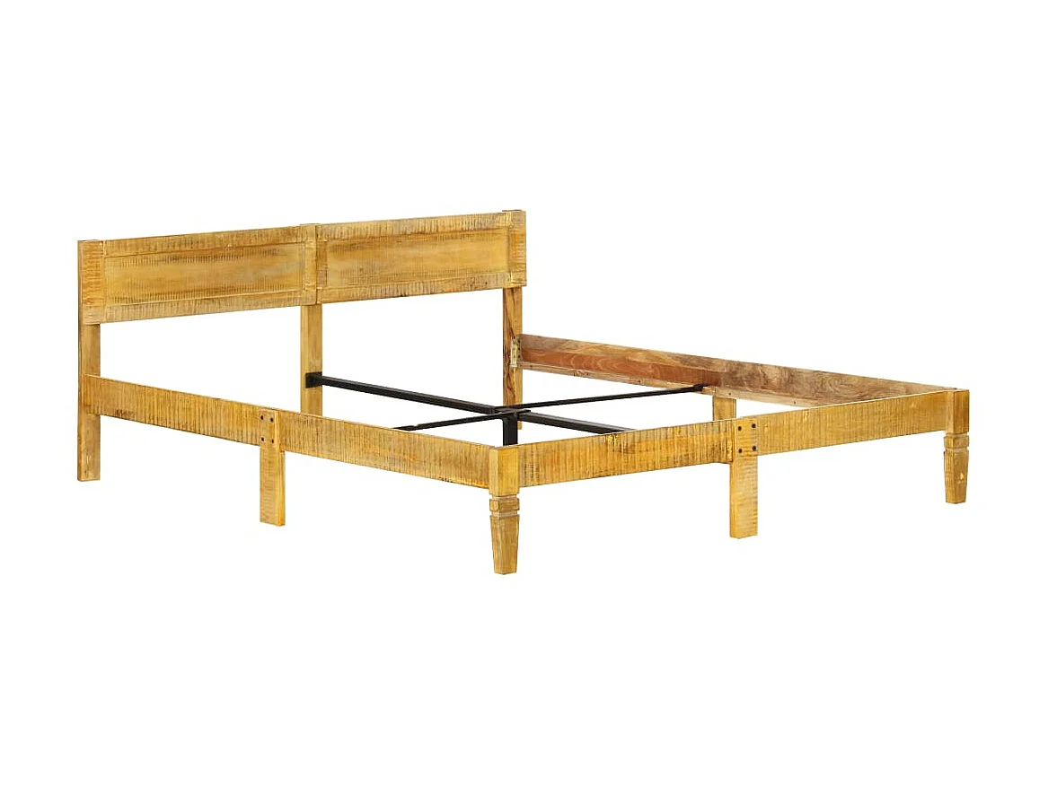 Estructura de cama de madera maciza de mango 180 cm Marrón