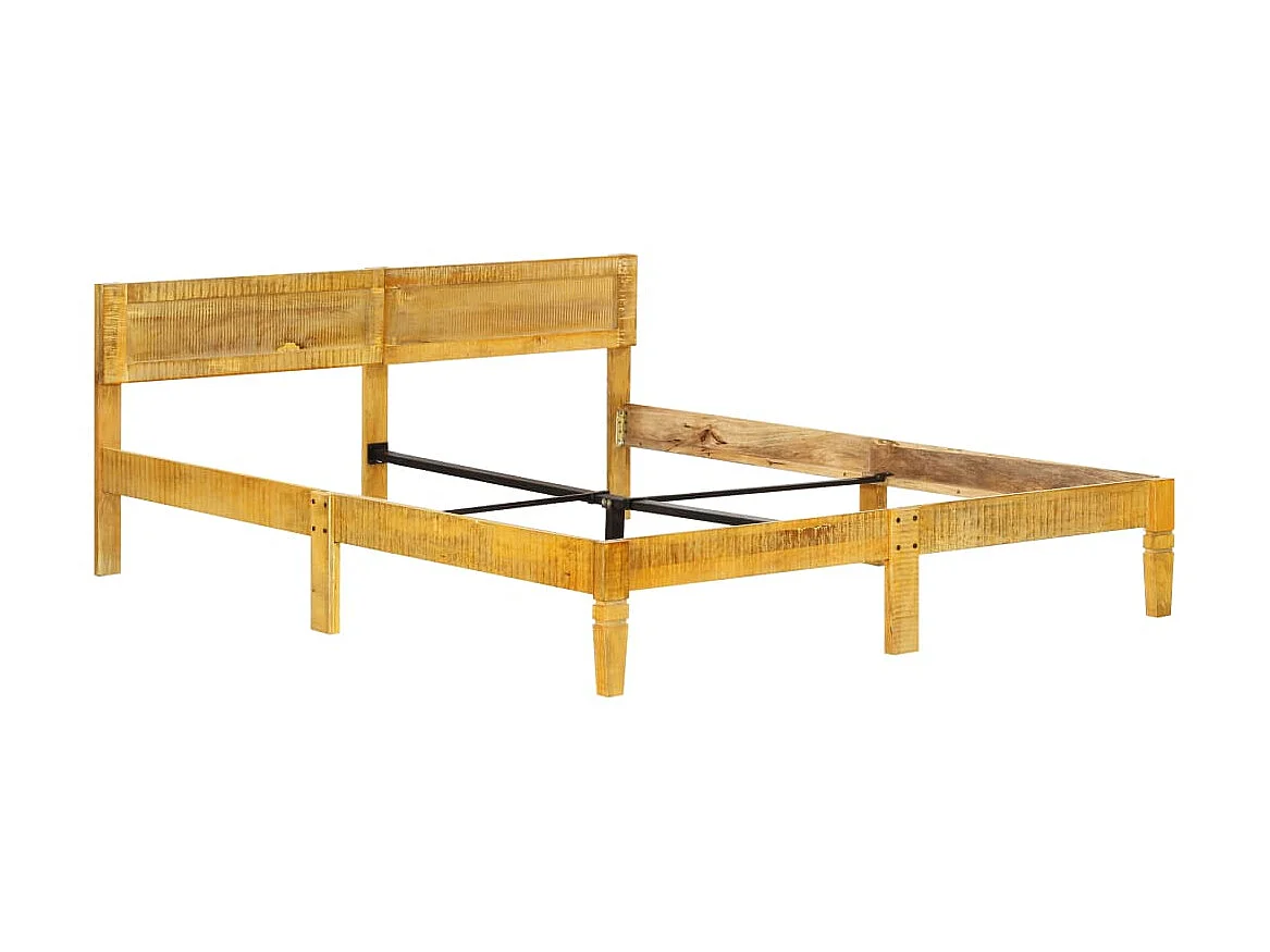 Estructura de cama de madera maciza de mango 180 cm Marrón