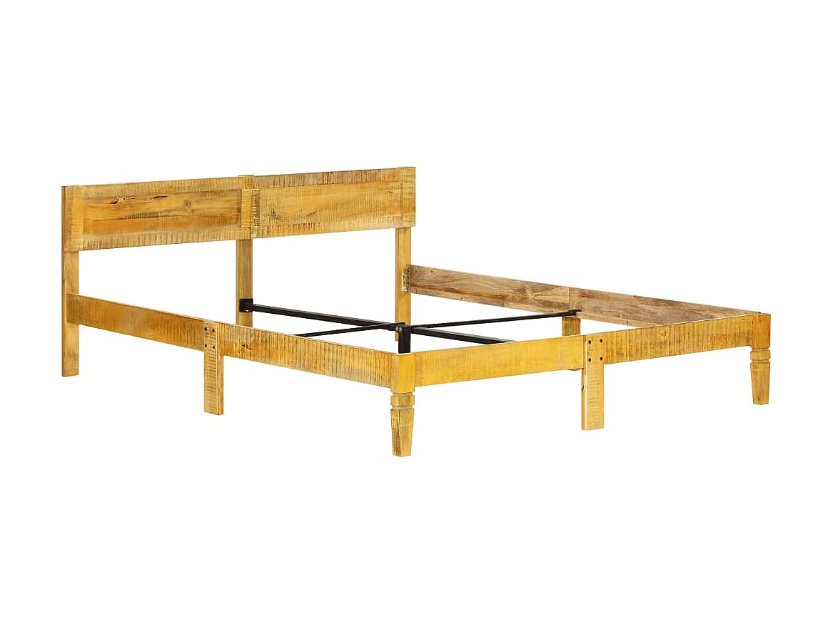 Estructura de cama de madera maciza de mango 180 cm Marrón