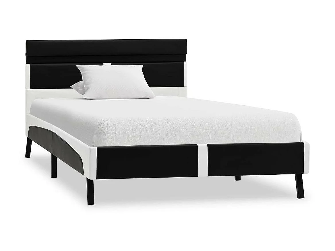 Lit avec LED Noir Similicuir 90x200