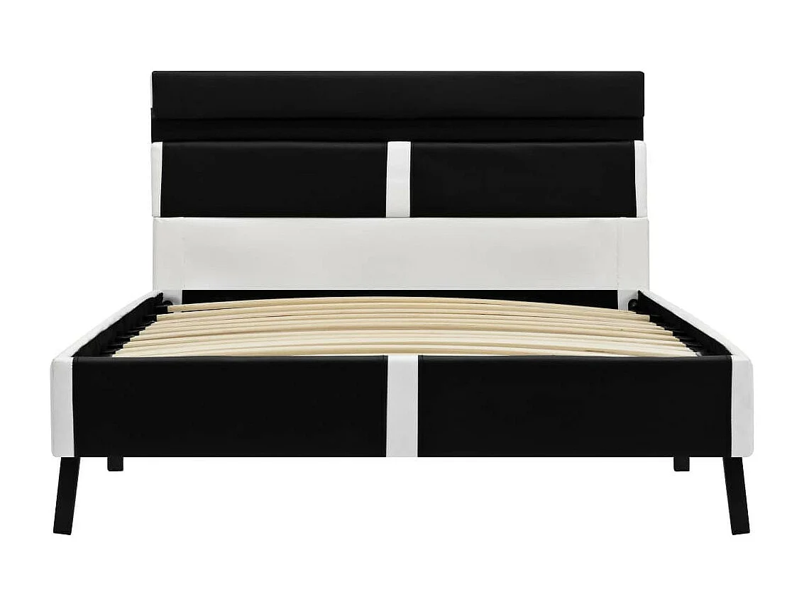 Lit avec LED Noir Similicuir 90x200