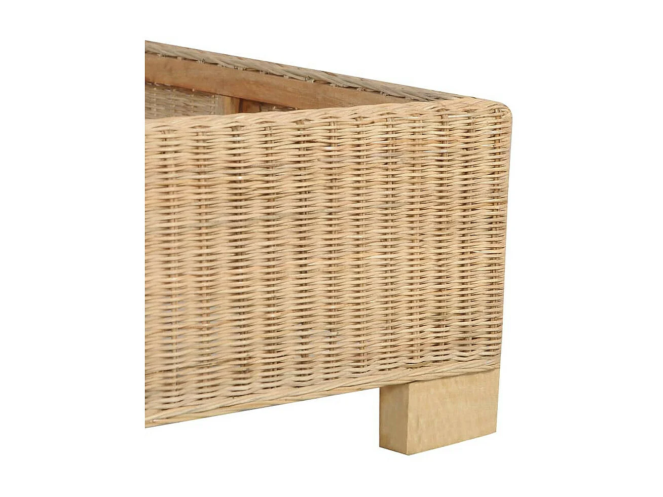 Estructura de cama tejida a mano de ratán auténtico 180x200 cm Marrón