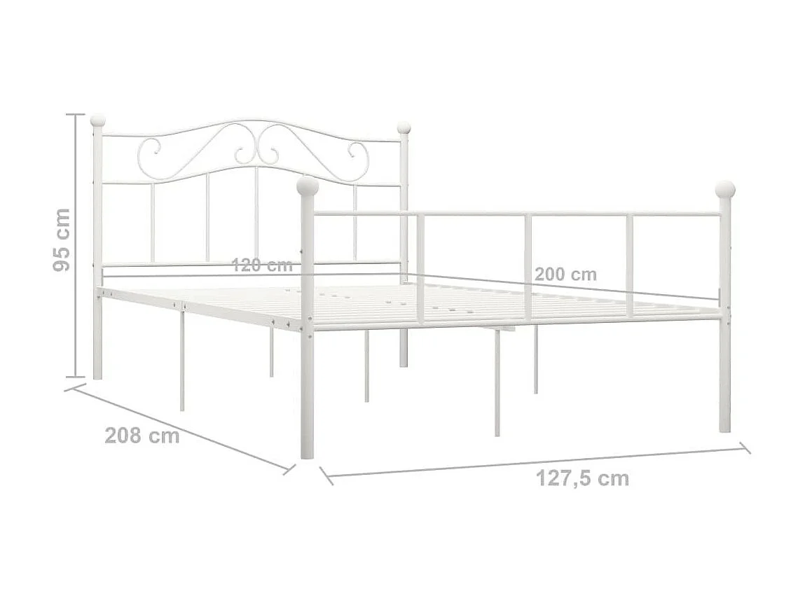 Lit Blanc Métal 120x200 2