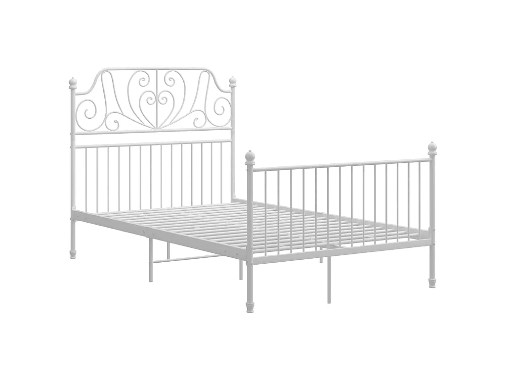 Lit Blanc Métal et contreplaqué 120x200 2