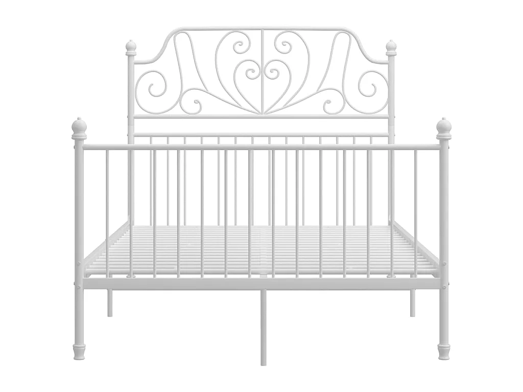 Lit Blanc Métal et contreplaqué 120x200 2