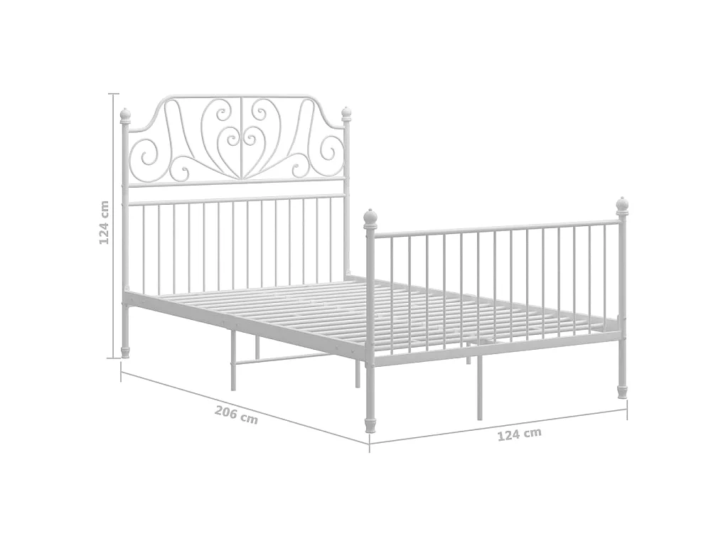 Lit Blanc Métal et contreplaqué 120x200 2