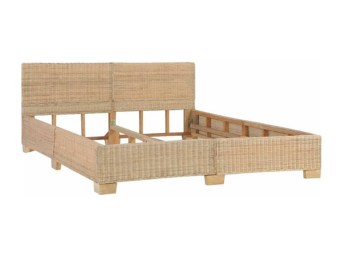 Lit Rotin véritable tissé à la main 160x200