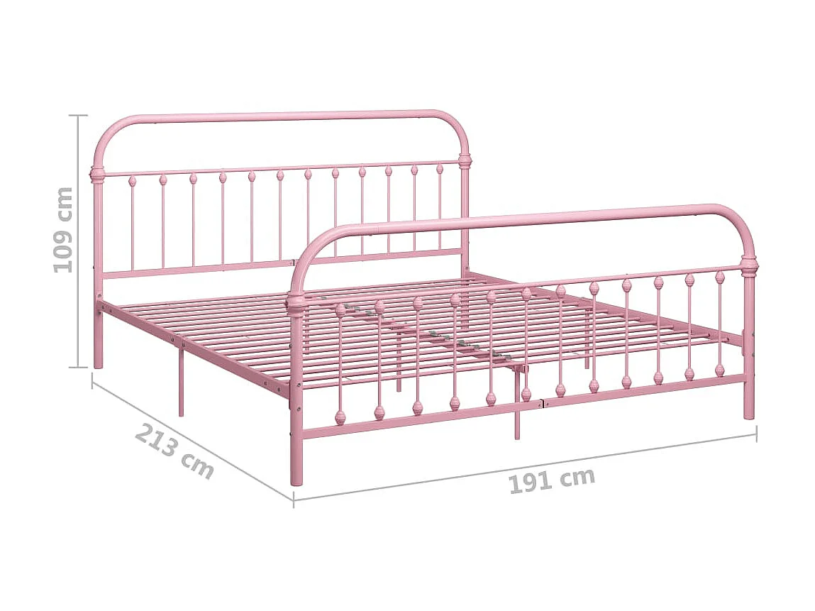 Lit Rose Métal 180x200 2