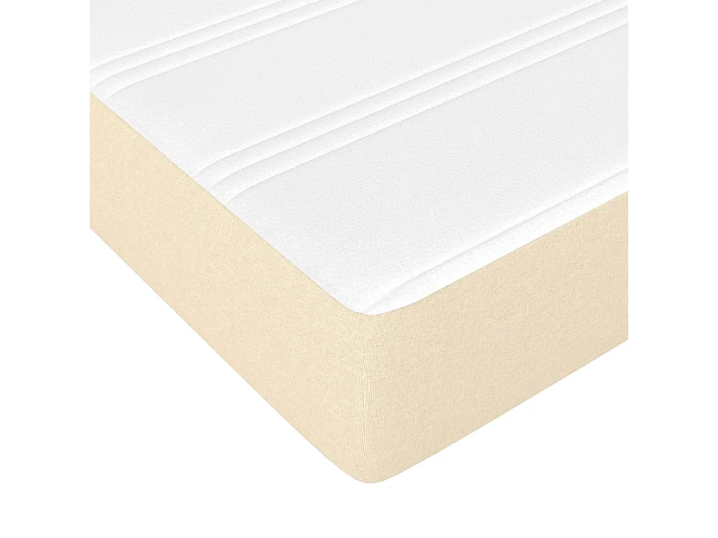 Lit à sommier tapissier et matelas Crème 90x190 Tissu