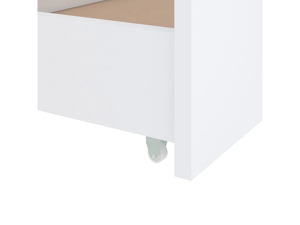 Lit avec tiroirs Blanc Bois de pin massif 90x200