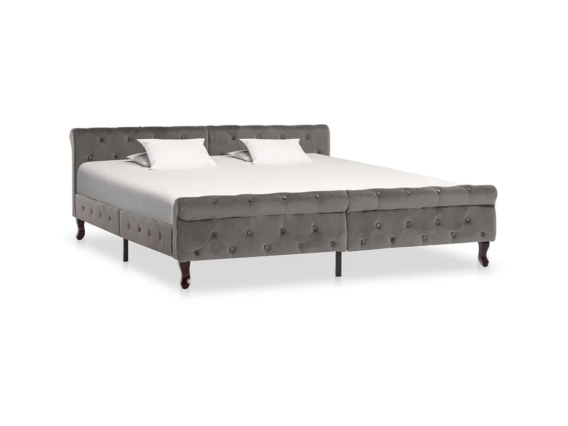 Lit Gris Velours 180x200
