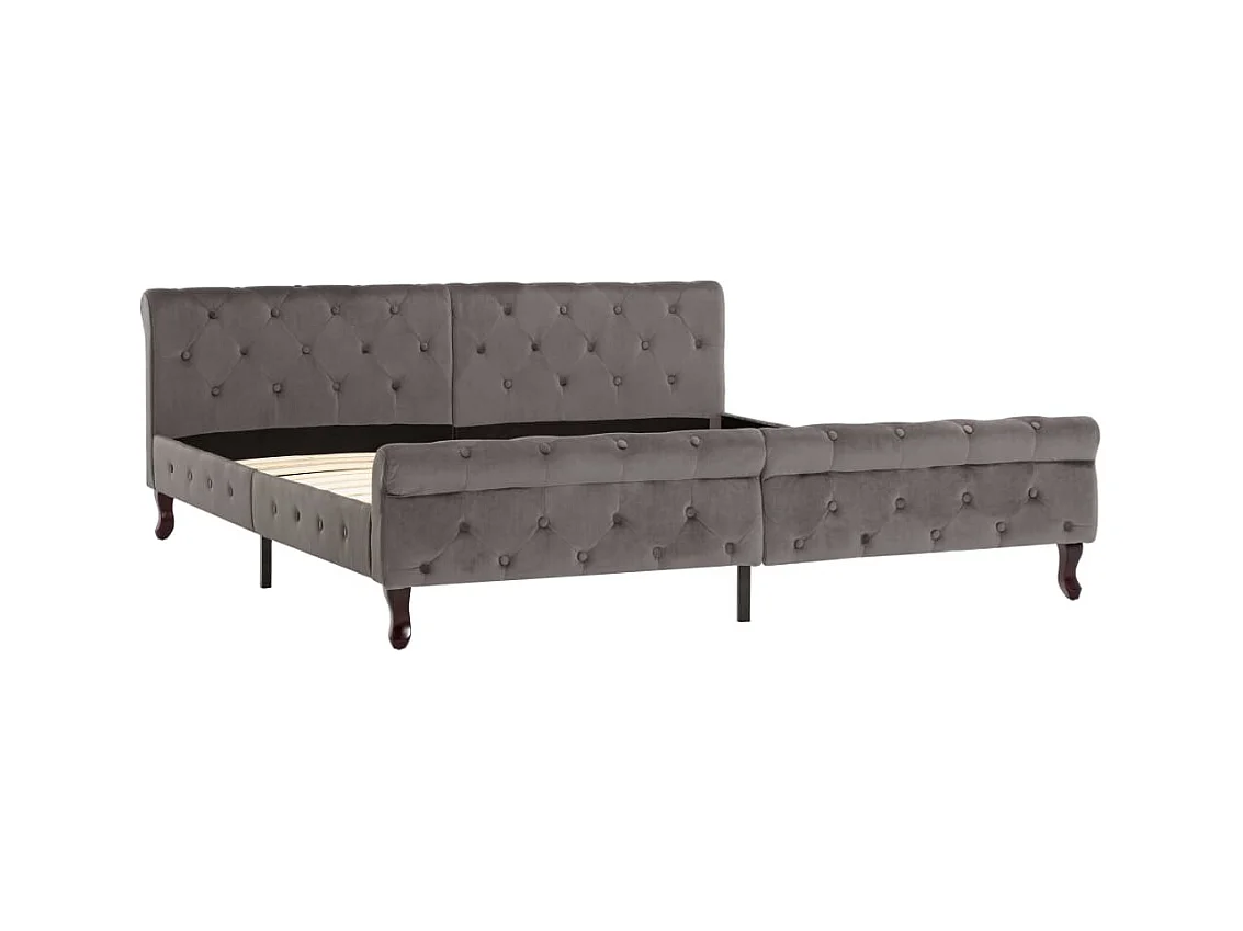 Lit Gris Velours 180x200