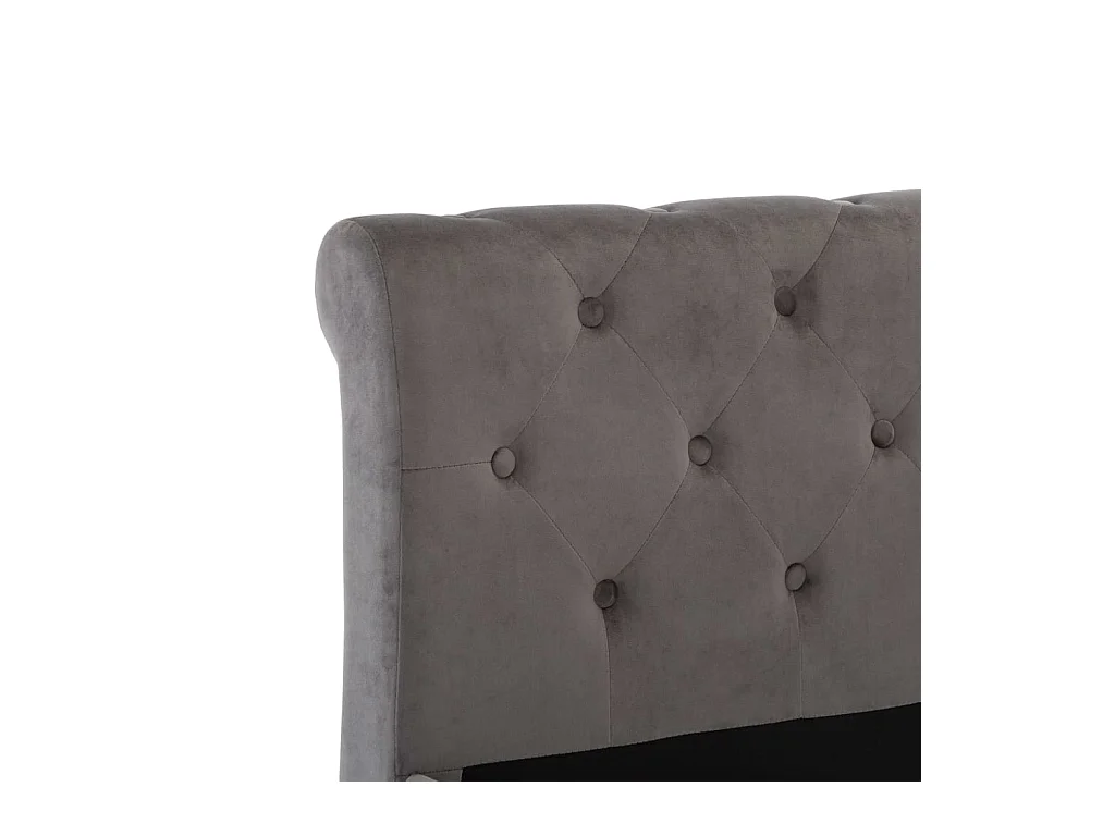 Lit Gris Velours 180x200
