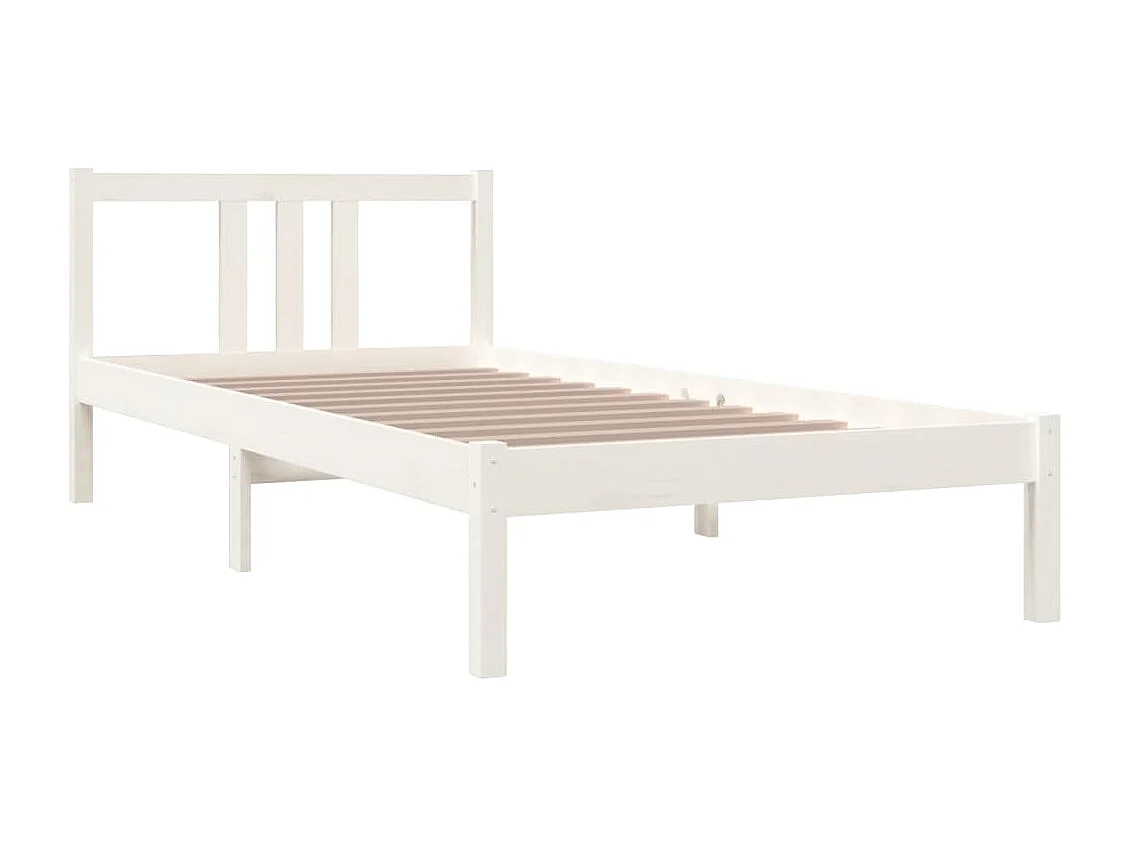 Lit Blanc Bois massif 90x200 4