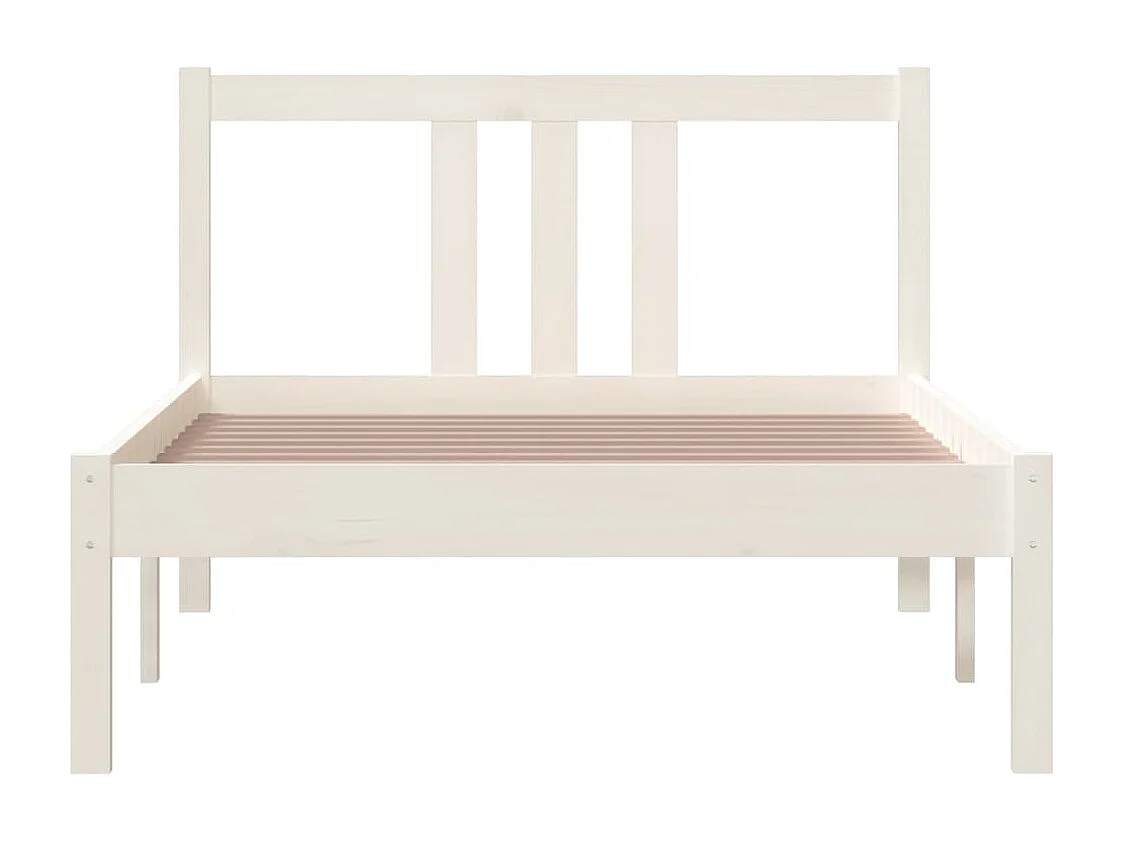 Lit Blanc Bois massif 90x200 4