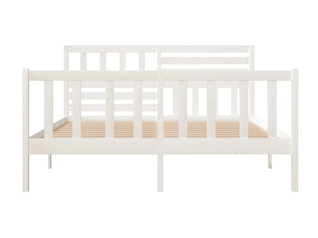 Lit Blanc Bois massif 120x190 Petit Double 4