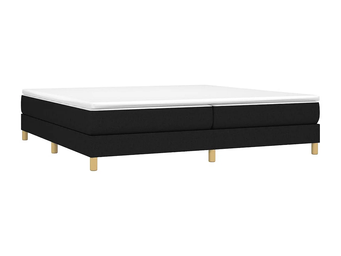 Lit à sommier tapissier avec matelas Noir 200x200 Tissu 9