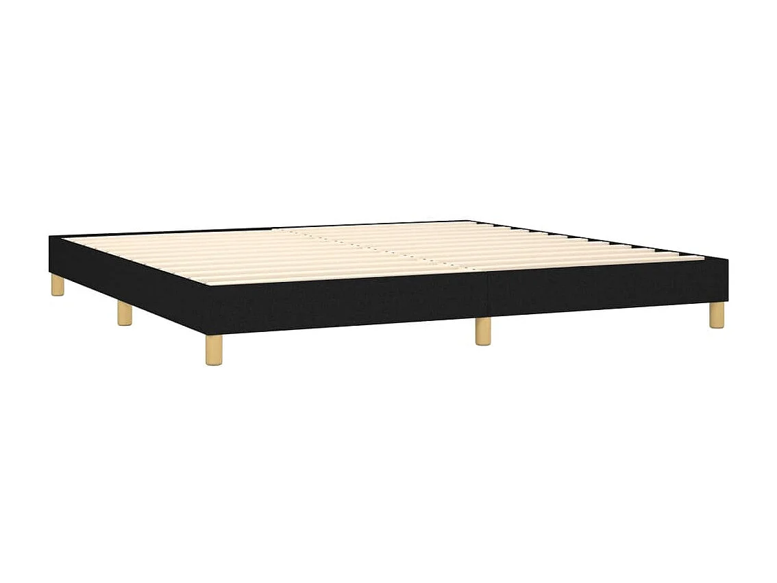 Lit à sommier tapissier avec matelas Noir 200x200 Tissu 9