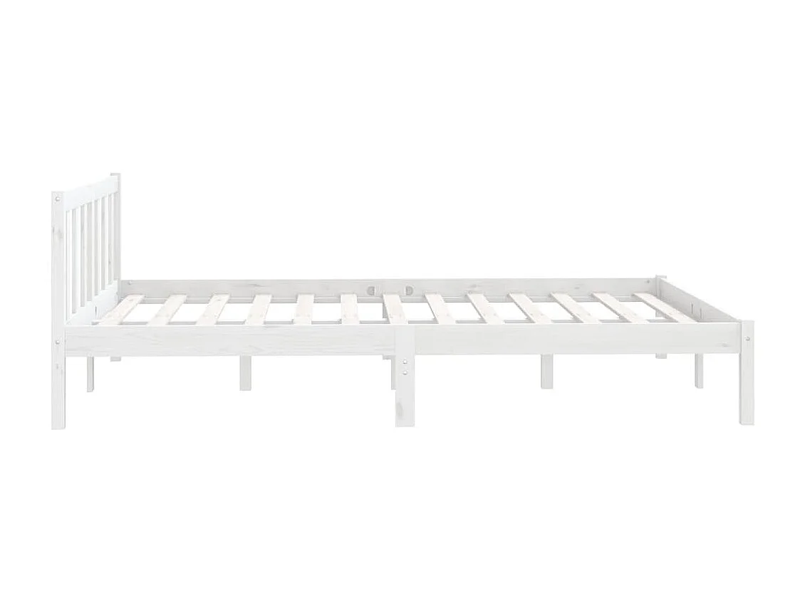 Bedframe massief grenenhout wit 140x200 cm