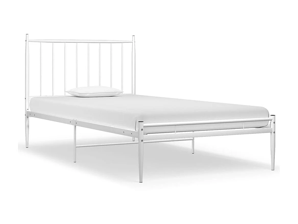 Lit Blanc Métal 100x200 4