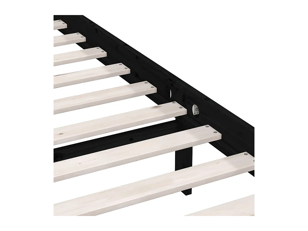 Lit Noir Bois de pin massif 75x190 Natura