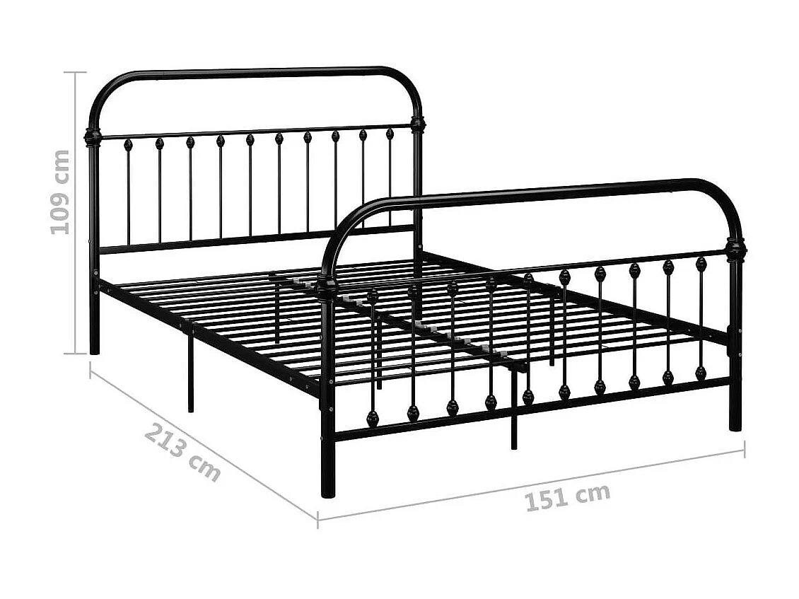 Lit Noir Métal 140x200 3