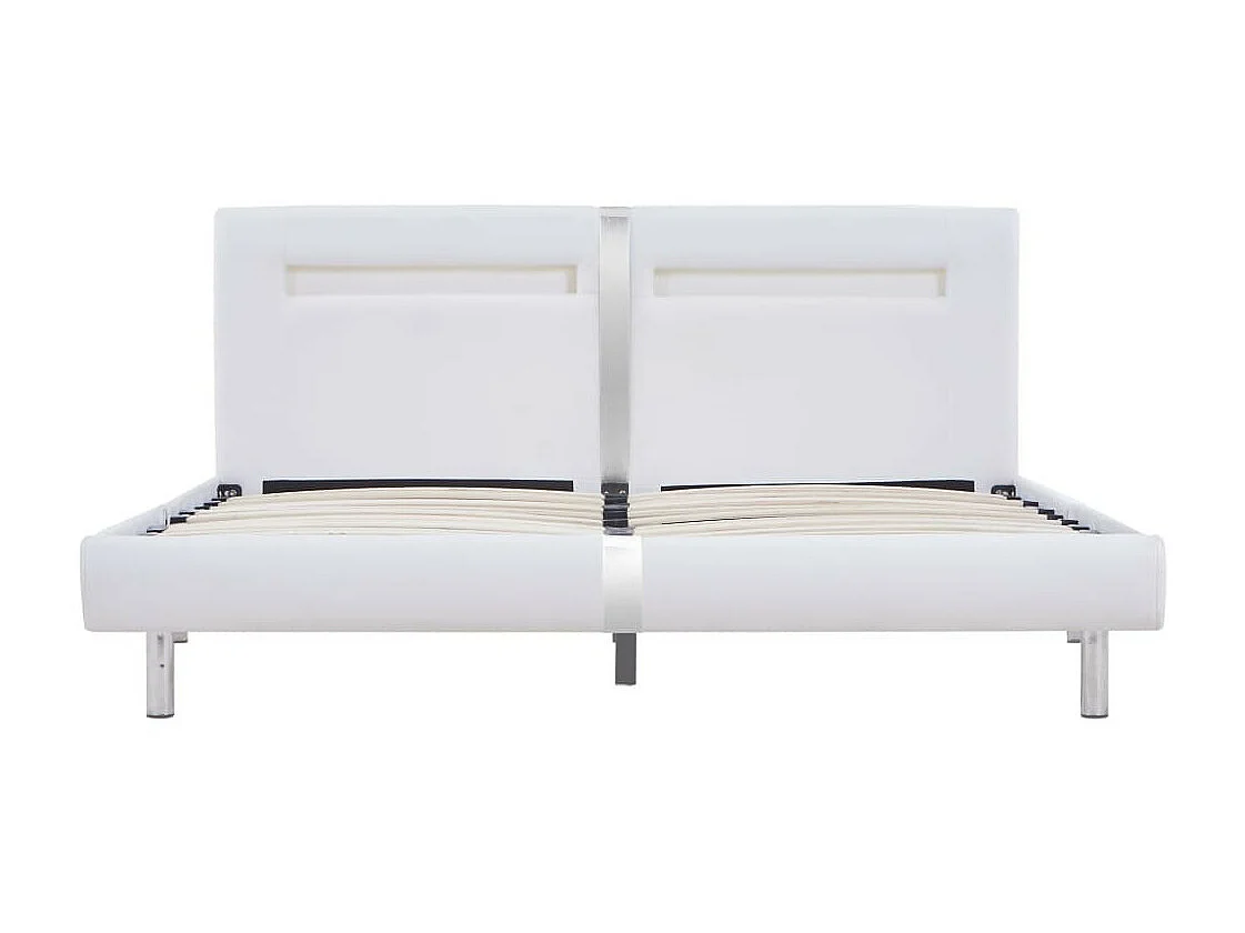Lit avec LED Blanc Similicuir 180x200 4
